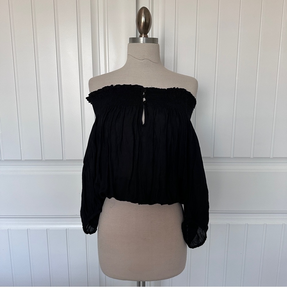 Zara Black Off the Shoulder Top